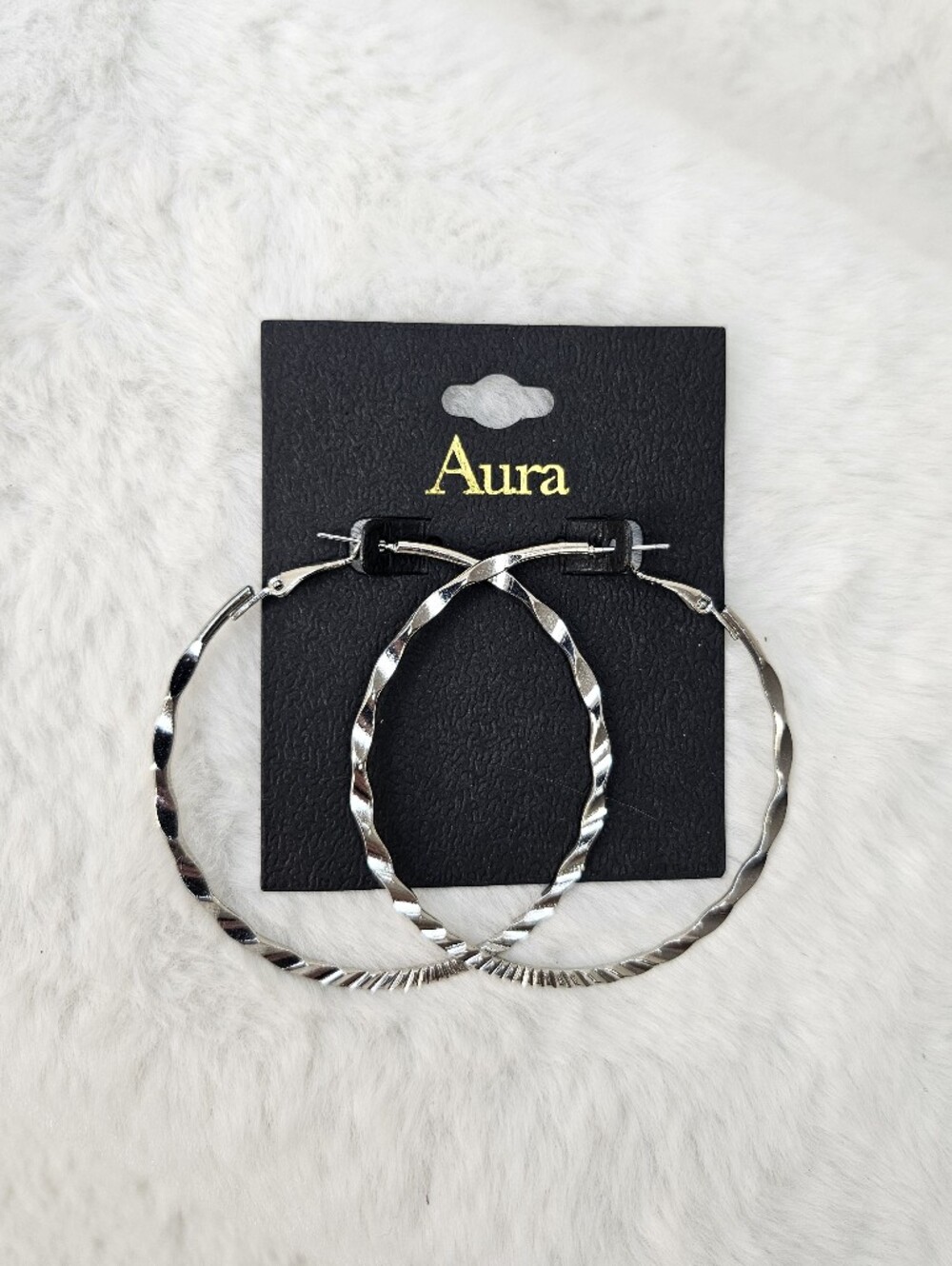 Aura Silver Twisted Hoop Earrings - Polished Women's Hoops
